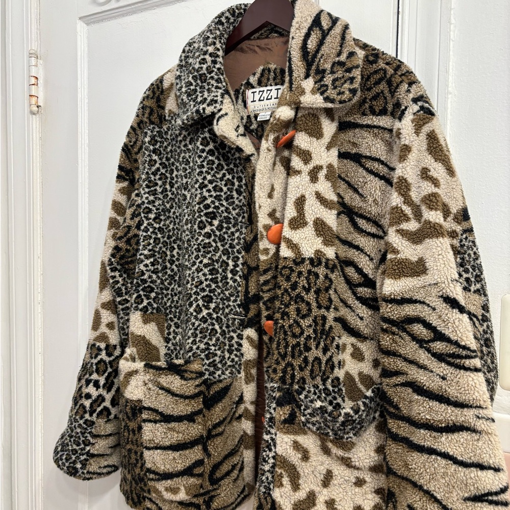 Izzi Faux Fur Animal Print Coat